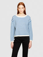 Load image into Gallery viewer, Sisley Sweater With Two Tone Stripes - Blue/White
