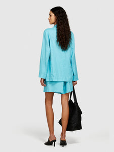 Sisley 100% Linen Blazer - Turquoise