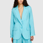 Load image into Gallery viewer, Sisley 100% Linen Blazer - Turquoise
