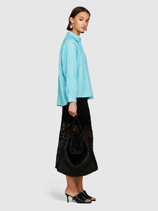 Sisley 100% Linen Shirt - Turquoise