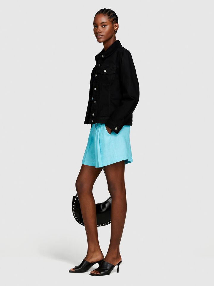 Sisley 100% Linen Shorts - Turquoise