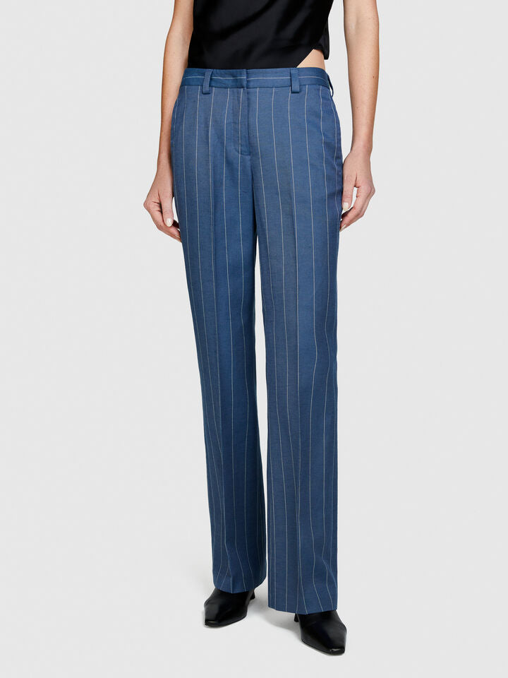 Sisley Tweed Striped Trousers - Blue