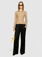 Load image into Gallery viewer, Sisley Slim Fit Ribbed Sweater - Camel
