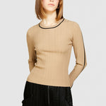 Load image into Gallery viewer, Sisley Slim Fit Ribbed Sweater - Camel
