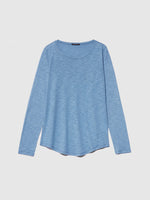 Load image into Gallery viewer, Sisley Long Sleeve Cotton T-Shirt - Light Blue
