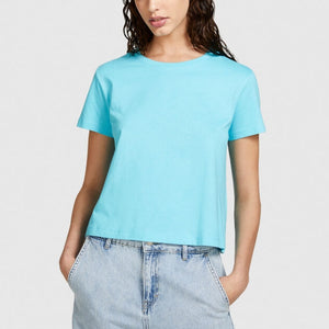 Sisley Boxy Fit Cotton T-Shirt - Turquoise