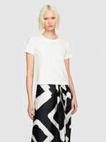 Load image into Gallery viewer, Sisley Boxy Fit Cotton T-Shirt - White
