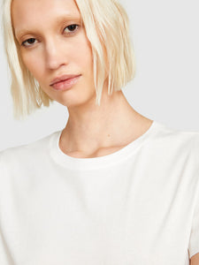 Sisley Boxy Fit Cotton T-Shirt - White