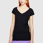 Load image into Gallery viewer, Sisley V-Neck T-Shirt - Black
