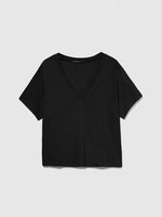 Load image into Gallery viewer, Sisley V-Neck Organic Cotton T-Shirt - Black
