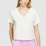 Load image into Gallery viewer, Sisley V-Neck Organic Cotton T-Shirt - White
