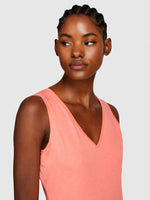 Load image into Gallery viewer, Sisley V-Neck Cotton Tank Top - Coral
