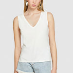 Load image into Gallery viewer, Sisley V-Neck Cotton Tank Top - White
