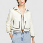 Load image into Gallery viewer, Sisley Frayed Bouclé Jacket - Creamy White
