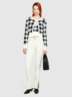 Load image into Gallery viewer, Sisley Stretch Cotton Denim Jeans With Slits - Creamy White
