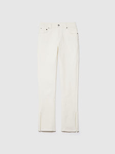 Sisley Stretch Cotton Denim Jeans With Slits - Creamy White