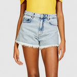 Load image into Gallery viewer, Sisley Frayed Jean Shorts - Light Blue

