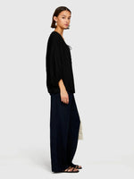 Load image into Gallery viewer, Sisley Linen Wide Leg Trousers - Navy
