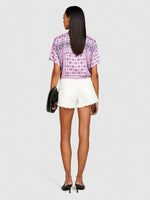 Load image into Gallery viewer, Sisley Short Sleeve Satin Shirt - Soft Pink
