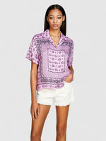 Load image into Gallery viewer, Sisley Short Sleeve Satin Shirt - Soft Pink
