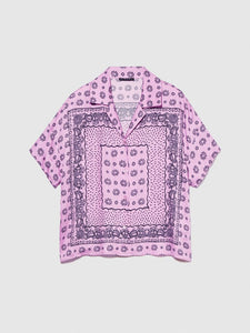Sisley Short Sleeve Satin Shirt - Soft Pink