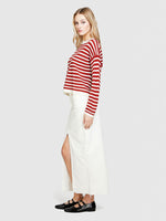 Load image into Gallery viewer, Sisley Sweater With Two Tone Stripes - Red/White
