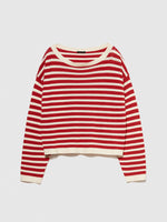 Load image into Gallery viewer, Sisley Sweater With Two Tone Stripes - Red/White
