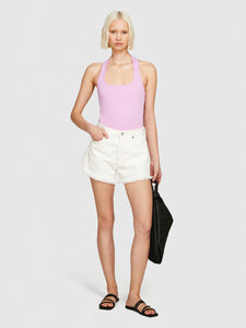 Sisley Frayed Jean Shorts - White