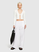 Load image into Gallery viewer, Sisley Linen Wide Leg Trousers - White
