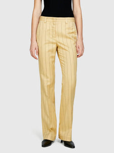 Sisley Tweed Striped Trousers - Yellow