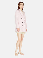 Load image into Gallery viewer, Sisley Boy Fit Jacket In Linen Blend - Pastel Pink
