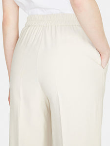 Sisley Cropped High-Waisted Trousers - Beige