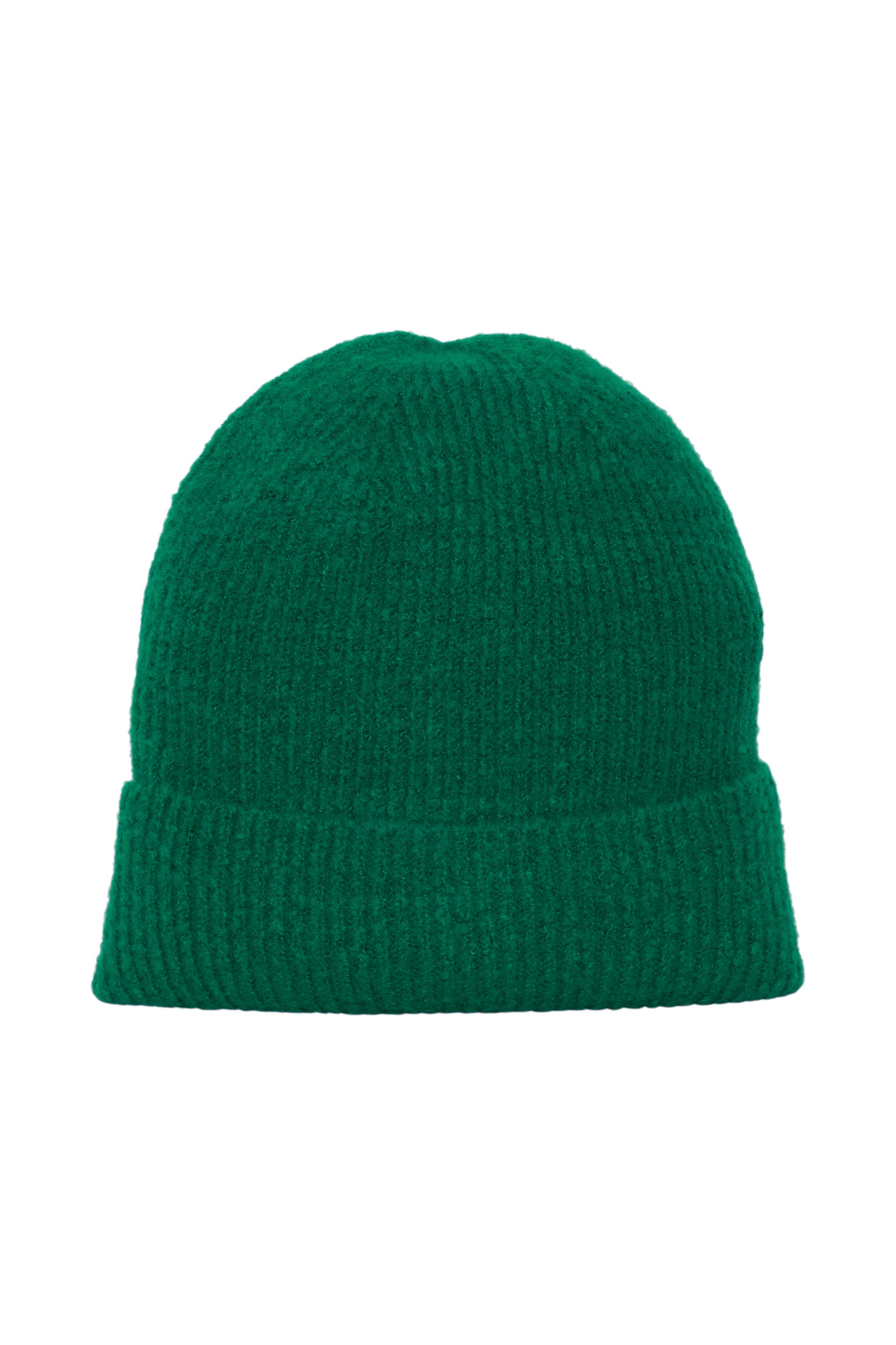 ICHI Ribbed Beanie Hat - Cadmium Green