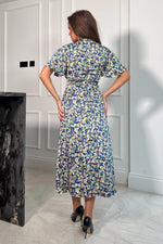 Load image into Gallery viewer, Levi Ditsy Floral Angel Sleeve Split Leg Midi Dress
