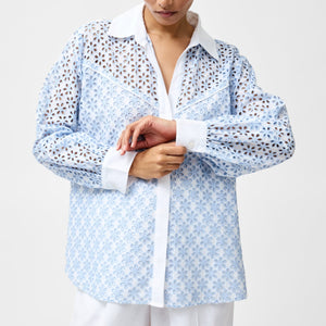 French Connection Galina Cotton Embroidered Shirt