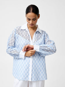 French Connection Galina Cotton Embroidered Shirt