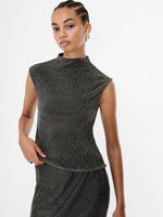 Load image into Gallery viewer, Tamy Lurex Plisse Sleeveless Top
