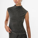 Load image into Gallery viewer, Tamy Lurex Plisse Sleeveless Top
