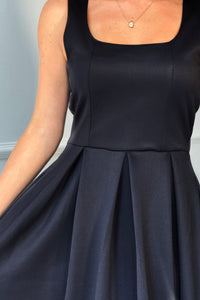 Erica Square Neck Pleated Midi Dress