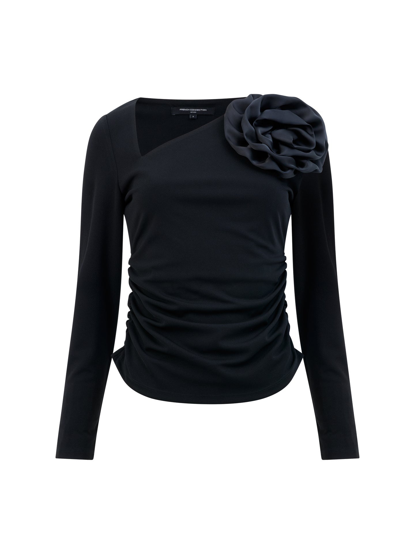 Valetta Jersey Long Sleeve Rosette Top