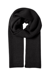 Women's Solid Cosy Knitted Scarf - Black