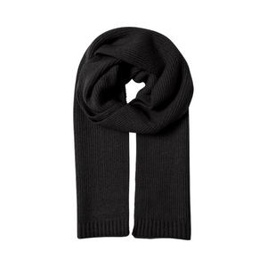 Women's Solid Cosy Knitted Scarf - Black