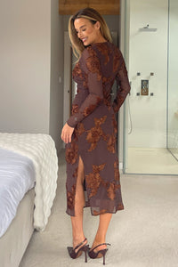Elodie Floral Embroidered Mesh Dress