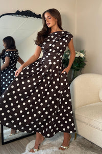 Betty Asymmetric Neckline Skater Midi Dress