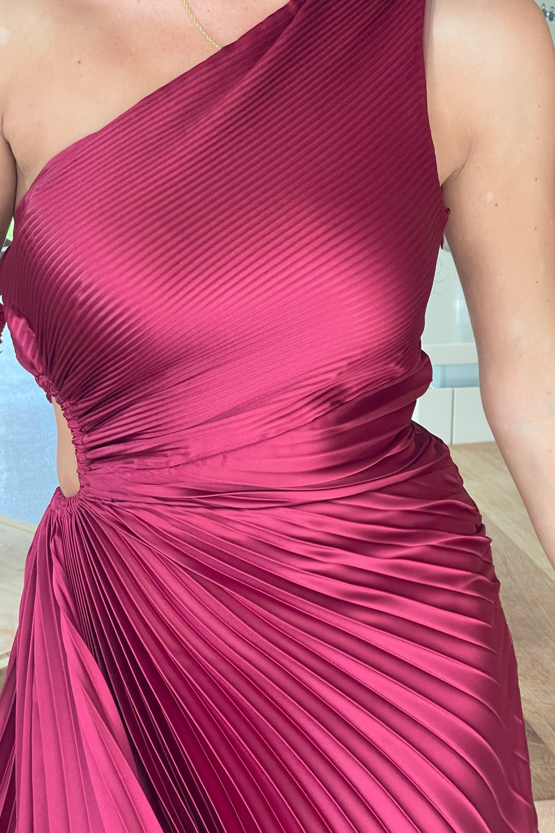 Aoife One Shoulder Pleated Midi Dress