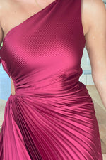 Load image into Gallery viewer, Aoife One Shoulder Pleated Midi Dress
