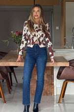Load image into Gallery viewer, Haddie Cow Print Knited Cardigan
