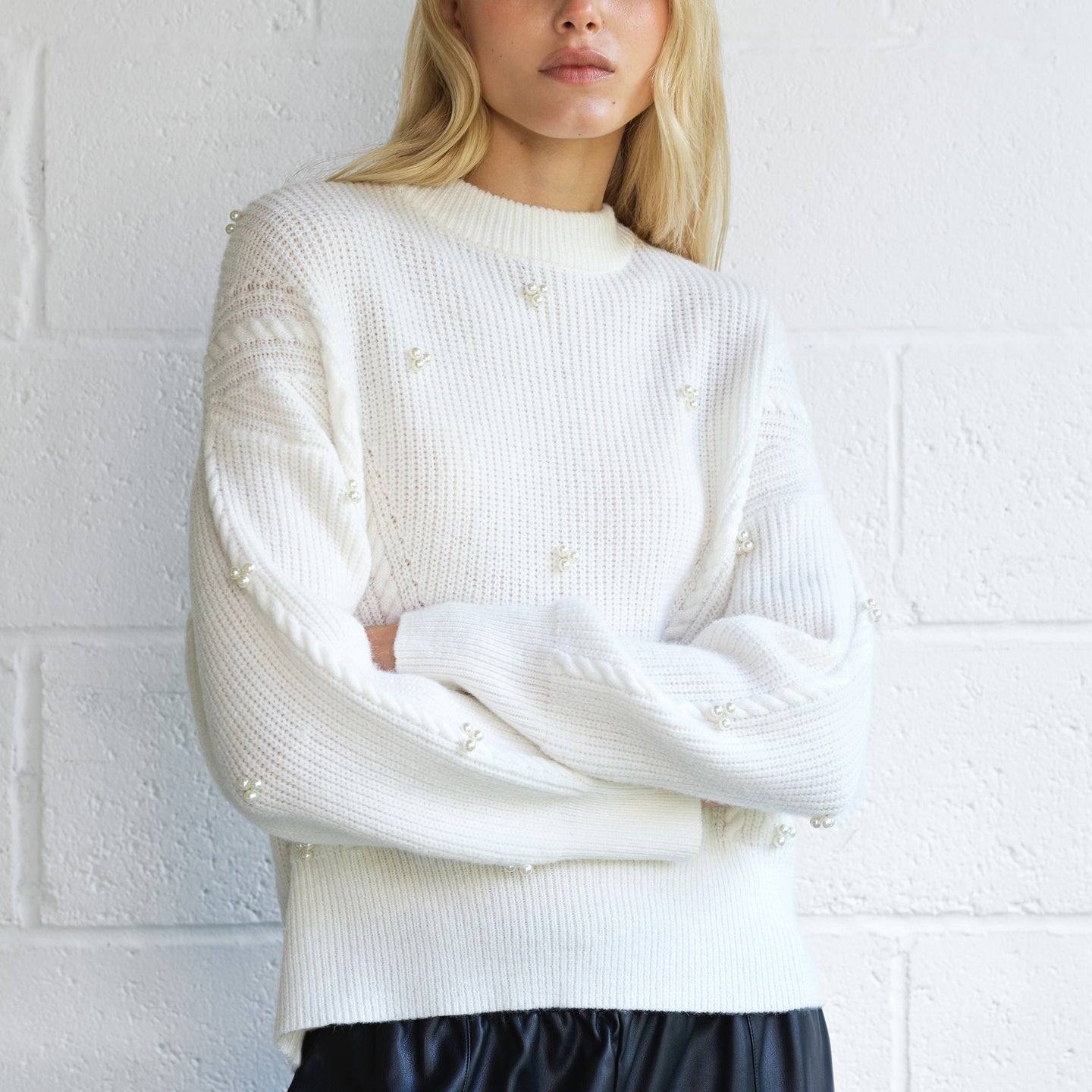 Mersai Pearl Embellished Jumper