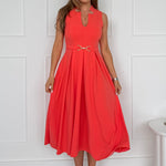 Load image into Gallery viewer, Ameya Notch Neck Sleeveless Midi Dress
