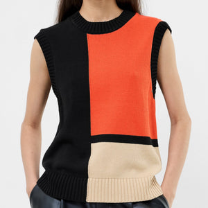 Varli Colour Blocking Knit Vest